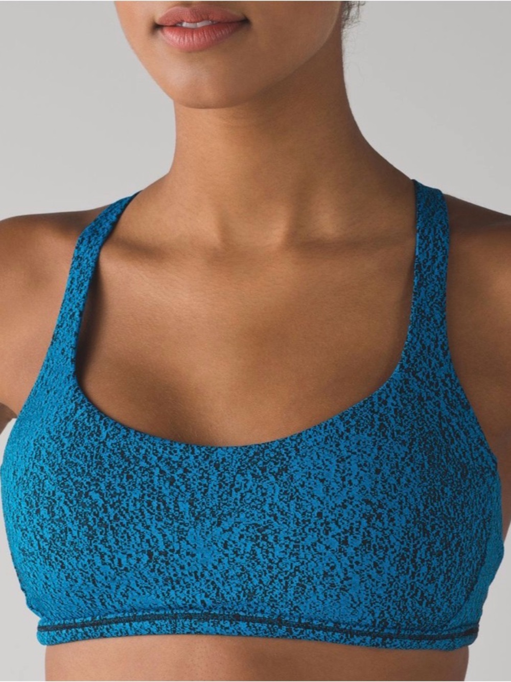 Lululemon Free To Be Zen Bra Shocking Blue Black Power Luxtreme Strappy 4